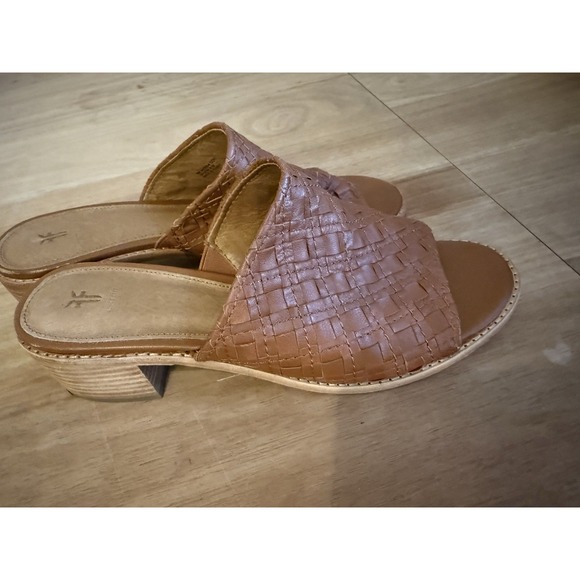 Frye Cindy Brown Woven Leather Mule Clogs – Women's Size 9 M - Picture 4 of 6